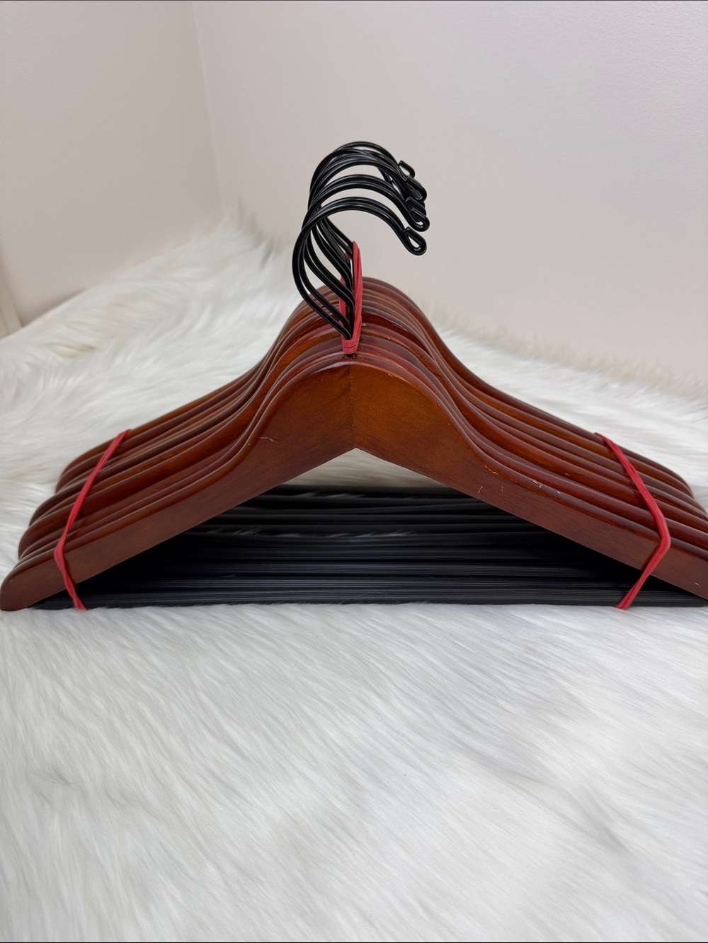 Brookstone Premium Wooden Suit Hangers in Mahogany  - Set of 10